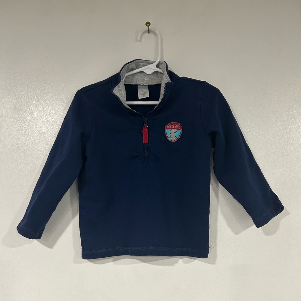 Simple Kids Navy Blue Quarter-Zip Sweatshirt